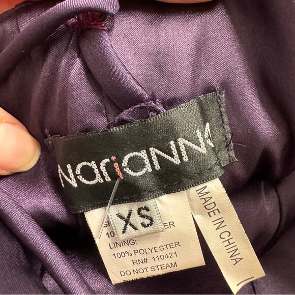 Narianna Purple Sequined Gown Womens XS Formal Bridesmaid Prom High Slit Dress - Picture 13 of 14